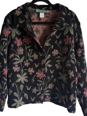 Vintage Statement Floral Jacket | Retro Tailored Jacket Size Large